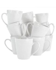 Elama Madeline 12-Piece Mug Set, White