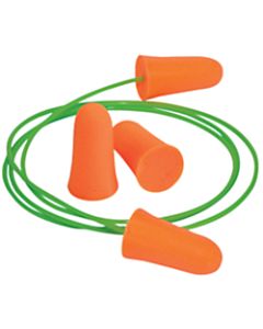 Mellows Foam Ear Plugs, Polyurethane, Bright Orange, Uncorded