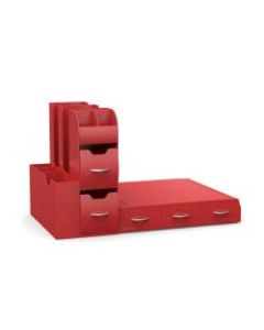 Mind Reader Combo 2-Piece Drawer And Condiment Organizer, Red