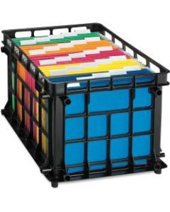 Pendaflex Oxford Stackable File Crate - External Dimensions: 14.5in Width x 17.5in Depth x 11.5inHeight - Media Size Supported: Legal, Letter - Stackable - Plastic - Black - For File - 1 Each