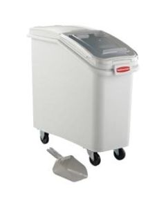 Rubbermaid Commercial ProSave Mobile Ingredient Bin, 82.28 Quarts, 28inH x 13 1/8inW x 29 1/4inD, Clear/White