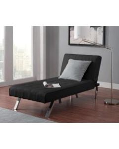 DHP Emily Bonded Leather Chaise Lounger, Black