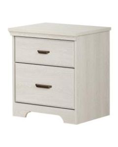 South Shore Versa 2-Drawer Nightstand, 25-1/4inH x 23inW x 17-3/4inD, Winter Oak