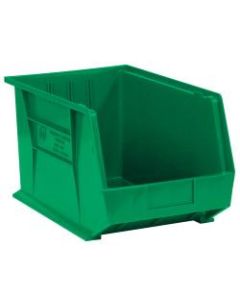 Office Depot Brand Plastic Stack & Hang Bin Boxes, Small Size, 16in x 11in x 8in, Green, Pack Of 4