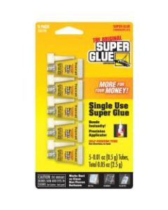 Super Glue Instant Adhesive Mini Tubes - 0.02 oz - 5 / Pack