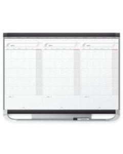 Quartet Prestige 2 Total Erase 3 Month Calendar Dry-Erase Whiteboard, 36in x 24in, Aluminum Frame With Graphite Finish