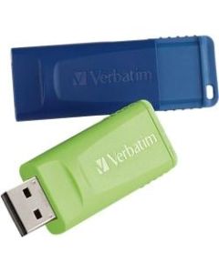 Verbatim 16GB Store "n Go USB Flash Drive - 2pk - Blue, Green - 16 GB - USB - Blue, Green - Lifetime Warranty - 2 / Pack
