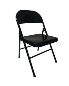 Realspace Metal Folding Chairs, Black, Set Of 4 Chairs