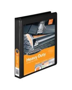 Wilson Jones 385 Heavy-Duty View 3-Ring Binder, 1in D-Rings, 48% Recycled, Black
