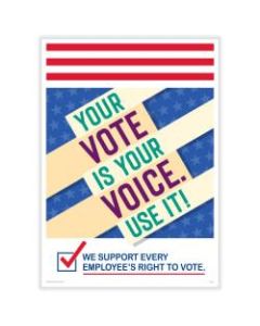 ComplyRight Get Out The Vote Posters, Your Vote Is Your Voice, English, 10in x 14in, Pack Of 3 Posters