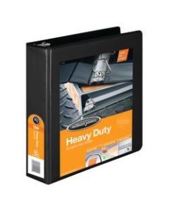 Wilson Jones 385 Heavy-Duty View 3-Ring Binder, 2in D-Rings, 48% Recycled, Black
