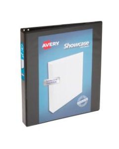 Avery Showcase View 3-Ring Binder, 1in Round Rings, 46% Recycled, Black