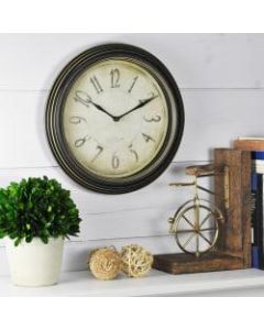 FirsTime Distressed Round Wall Clock, 9 3/4in, Distressed Black