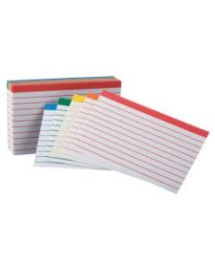 Office Depot Brand Color-Coded Ruled Index Cards, 3in x 5in, Assorted Colors, Pack Of 100