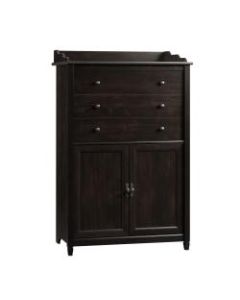Sauder Edge Water SmartCenter Secretary, 1 Adjustable Shelf, Estate Black