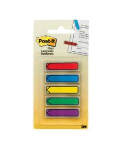 Post-it Notes Arrow Flags, 1-3/4in x 1/2in, Assorted Primary Colors, Pack Of 100 Flags