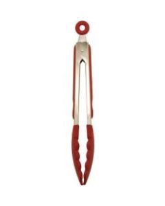 Starfrit 9in Silicone Tongs - 1 Piece(s) - 1 x Grill Tong - Silicone, Stainless Steel - Red