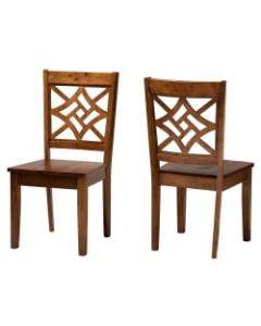 Baxton Studio Nicolette Dining Chairs, Walnut Brown, Set Of 2 Chairs
