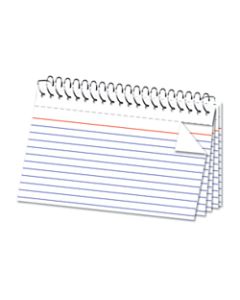 Office Depot Brand Spiral Index Cards, 5in x 8in, Ruled, White, Pack Of 50