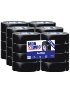 Tape Logic Color Duct Tape, 3in Core, 2in x 180ft, Black, Case Of 24