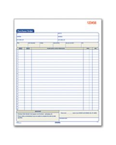 Adams Carbonless Purchase Order Book, 8 3/8in x 10 11/16in, 3-Part, 50 Set Pad