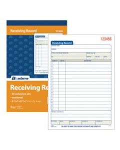 Adams Carbonless 3-Part Receiving Record Book, 5 9/16in x 8 7/16in, Book Of 50 Sets