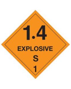 Tape Logic Preprinted Shipping Labels, DL5091, 1.4 - Explosive - S 1in, Square, 4in x 4in, Orange/Black, Roll Of 500