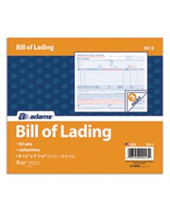 Adams Bill Of Lading Forms, 8 1/2in x 7 7/16in, 3-Part, Pack Of 50 Sets