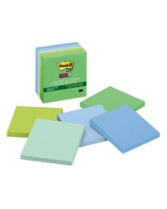 Post-it Super Sticky Recycled Notes, 3in x 3in, Bora Bora, Pack Of 5 Pads