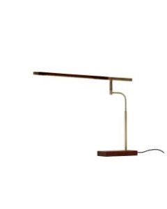 Adesso Barrett LED Desk Lamp, 28-1/2inH, Walnut/Antique Brass