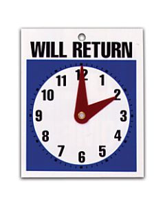 U.S. Stamp & Sign Message Sign, "Will Return" Clock