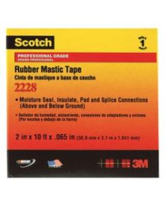3M 2228 Rubber Mastic Tape, 1in x 10ft, Black, Case Of 2
