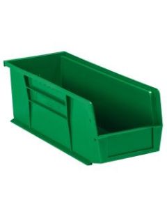 Office Depot Brand Plastic Stack & Hang Bin Boxes, Small Size, 14 3/4in x 5 1/2in x 5in, Green, Pack Of 12