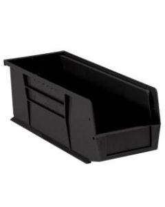 Office Depot Brand Plastic Stack & Hang Bin Boxes, Small Size, 10 7/8in x 4 1/8in x 4in, Black, Pack Of 12