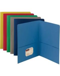 Smead Two-Pocket Folders - Letter - 8 1/2in x 11in Sheet Size - 2 Pocket(s) - Leatherette - Assorted - Recycled - 25 / Box