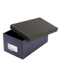 Oxford Index Card Storage Box, 4in x 6in, Indigo/Black