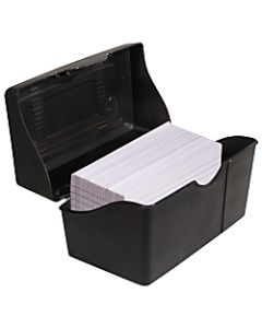 Innovative Storage Designs Plastic Card File, 3in x 5in, 250-Card Capacity, Black