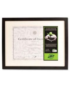 DAX FSC Certified Black Wooden Frame - 11in x 14in Frame Size - Holds 8in x 10.50in Insert - Wall Mountable - Vertical, Horizontal - Button Closure, Hanger - 1 Each - Wood, Glass - Black