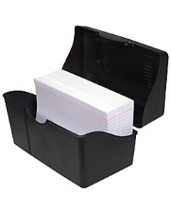 Innovative Storage Designs Plastic Card File, 300-Card Capacity, Black