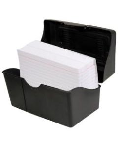 Innovative Storage Designs Plastic Card File, 350-Card Capacity, Black