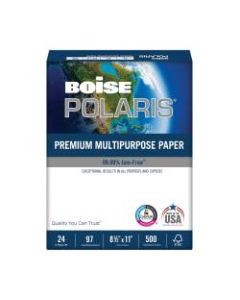 Boise POLARIS Premium Multi-Use Paper, Letter Size (8-1/2in x 11in), 24 Lb, FSC Certified, Ream Of 500 Sheets