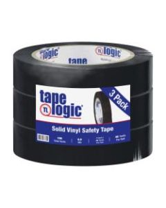 BOX Packaging Solid Vinyl Safety Tape, 3in Core, 1in x 36 Yd., Black, Case Of 3