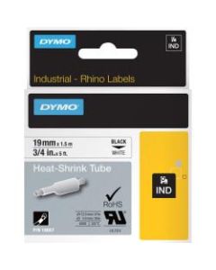 Dymo Rhino Heat Shrink Tube Labels - 3/4in Width x 59 1/16in Length - Direct Thermal - White, Black - Vinyl - 1 Each