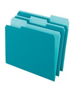 Pendaflex 2-Tone Color Folders, 1/3 Cut, Letter Size, Teal, Pack Of 100