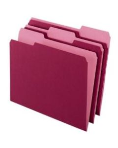 Pendaflex 2-Tone Color Folders, 1/3 Cut, Letter Size, Burgundy, Pack Of 100