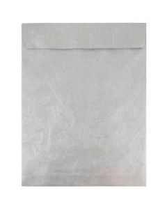 JAM Paper Tyvek Open-End Envelopes with Peel & Seal Closure, 11-1/2 x 14-1/2in, Silver, Pack Of 25 Envelopes