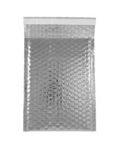 JAM Paper Open-End Metallic Bubble Envelopes, 6 3/8in x 9 1/2in x 1/2in, Silver, Pack Of 12