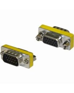 4XEM VGA HD15 Male To Female Adapter - 1 x HD-15 Male VGA - 1 x HD-15 Female VGA - Silver, Yellow
