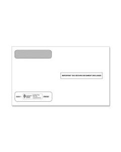 ComplyRight Double-Window Envelopes For W-2 (5206 And 5208) Tax Forms, Moisture-Seal, White, Pack Of 100 Envelopes