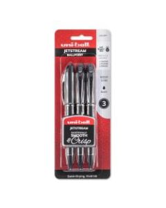 uni-ball JetStream Ballpoint Pens, Bold Point, 1.0 mm, Black Barrel, Black Ink, Pack Of 3